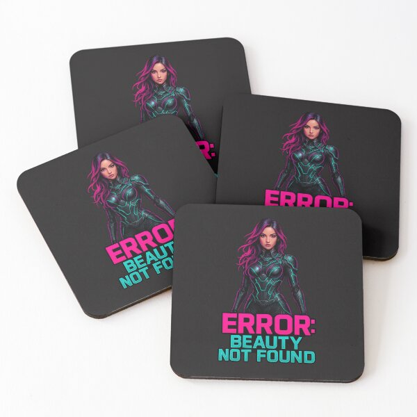 Item preview, ERROR: BEAUTY NOT FOUND | Cyberpunk Female Warrior Glitch Poster designed and sold by Thaivi Design.