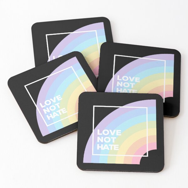 Item preview, Love Not Hate – Pastel Rainbow Pride Statement designed and sold by Mo & Ko Design.