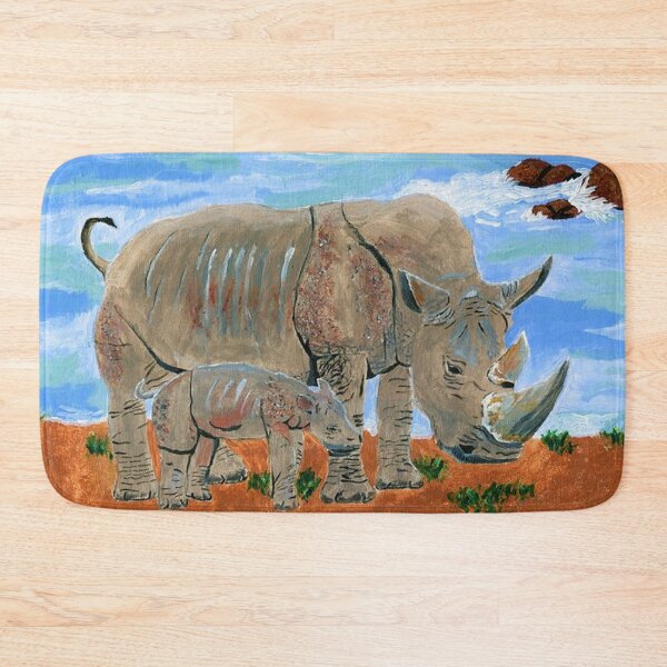 Item preview, White Rhino (Near Threatened) designed and sold by ArtbyBrittney.