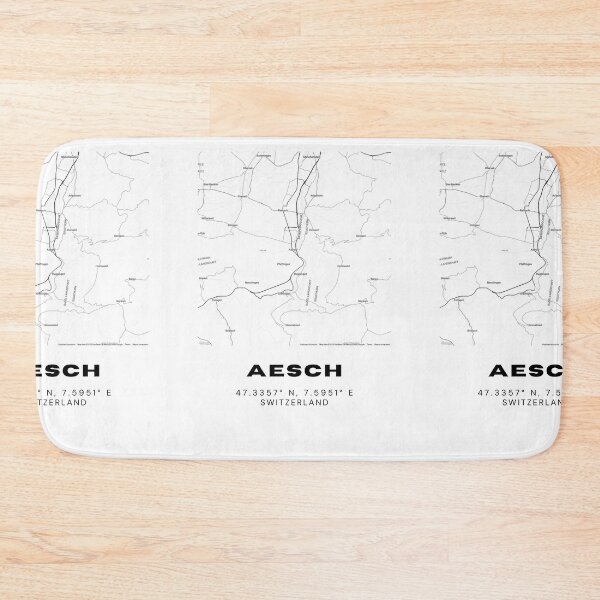Item preview, Aesch Switzerland Minimalist Black & White Map Print designed and sold by RM-Journey.