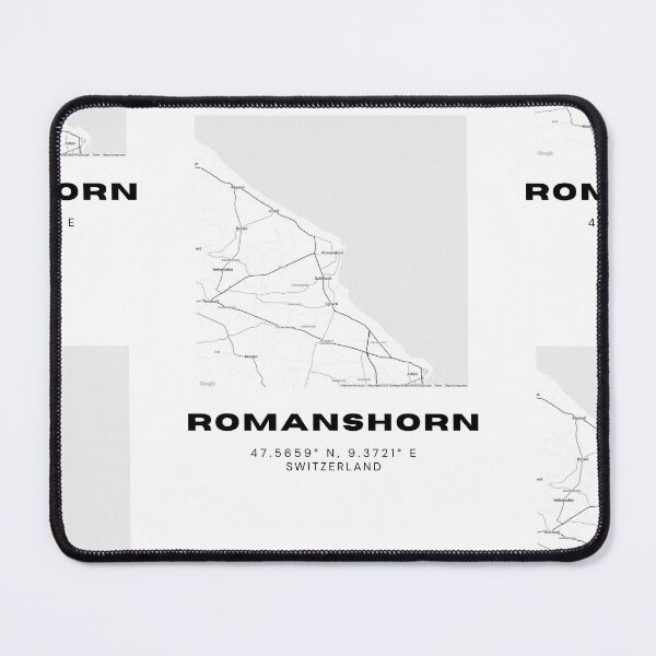 Item preview, Romanshorn Switzerland Minimalist Black & White Map Print designed and sold by RM-Journey.