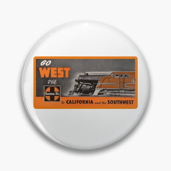 Item preview, Vintage Santa Fe Railroad - Go West Via Santa Fe - To California and the Southwest designed and sold by QuayTradingCo.