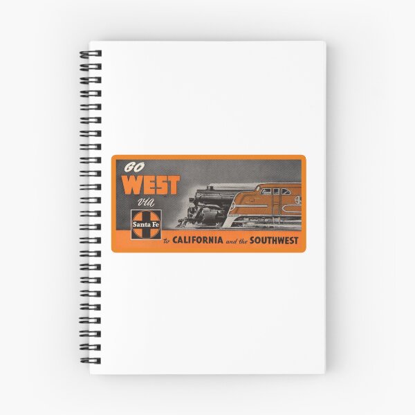 Item preview, Vintage Santa Fe Railroad - Go West Via Santa Fe - To California and the Southwest designed and sold by QuayTradingCo.