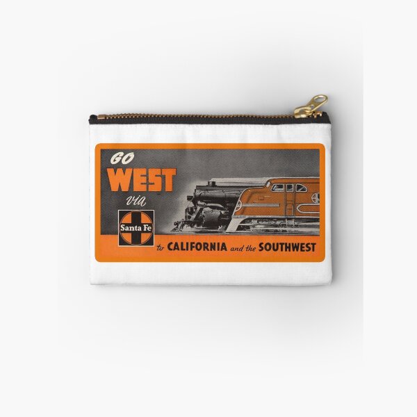 Artikelvorschau, Vintage Santa Fe Railroad - Go West Via Santa Fe - To California and the Southwest entworfen und verkauft von QuayTradingCo.