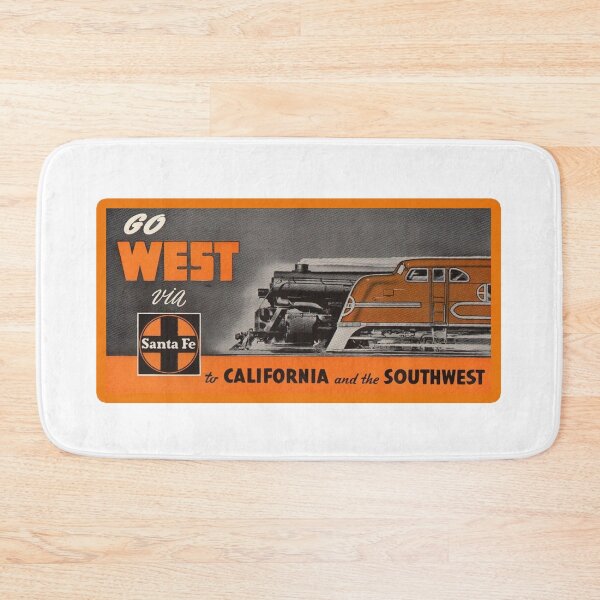 Item preview, Vintage Santa Fe Railroad - Go West Via Santa Fe - To California and the Southwest designed and sold by QuayTradingCo.
