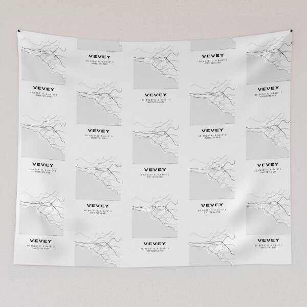 Item preview, Vevey Switzerland Minimalist Black & White Map Print designed and sold by RM-Journey.