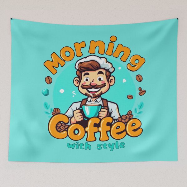 Item preview, Morning Coffee with Style – Barista Charm Art designed and sold by SteadyRolling.