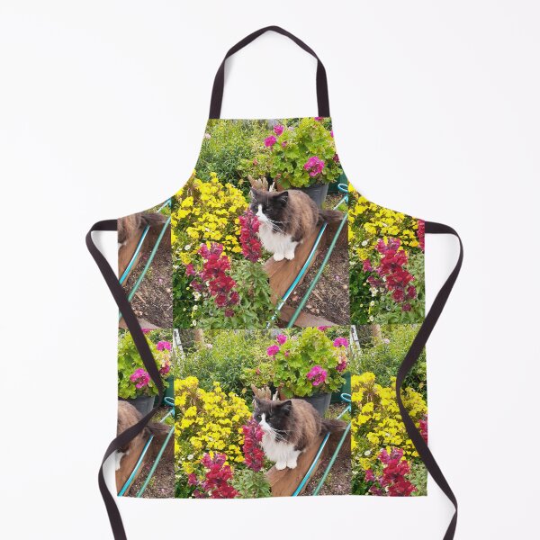 Item preview, Tuxedo Cat And Flowers Cute Sniffing Flower Beautiful Garden designed and sold by Sarah Rajkotwala.