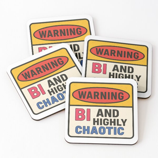 Item preview, Warning Bi and Highly Chaotic – Chaotic Bisexual Energy designed and sold by Haus Of Sin.
