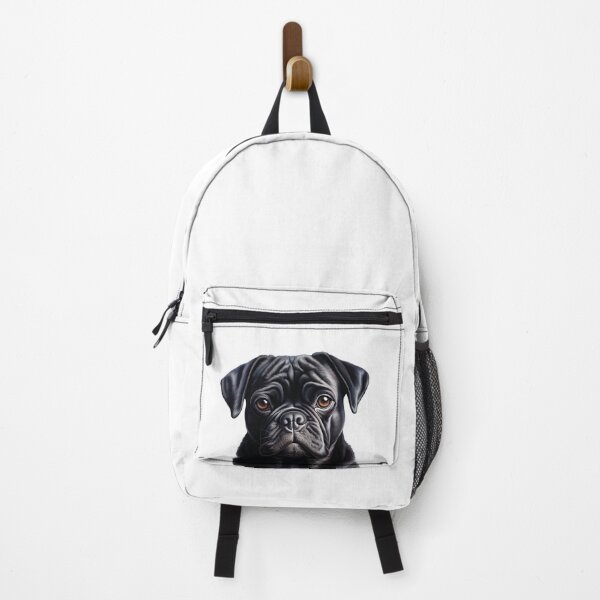 Item preview, Elegant Black Pug Portrait - Expressive Dog with Wrinkles designed and sold by MYK-Printing.