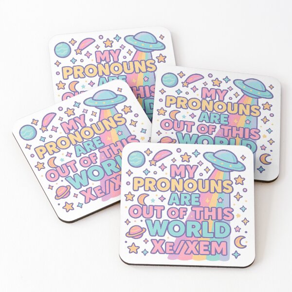 Item preview, My Pronouns Are Out of This World – Xe/Xem Alien Pride Sticker designed and sold by Haus Of Sin.