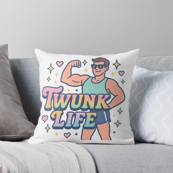 Item preview, Twunk Life – Retro Muscle Pride Sticker for Gay Men designed and sold by Haus Of Sin.