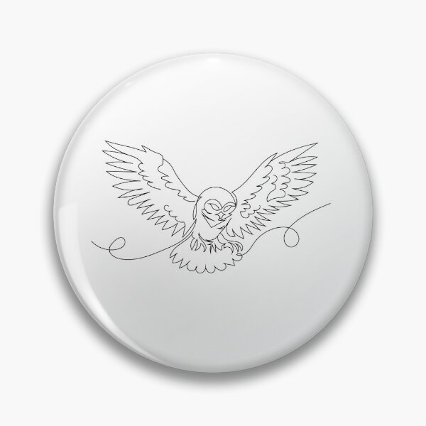 Item preview, White owl, Hedwig, magical owl, line art, minimalist drawing, owl outline, magical bird, owl poster designed and sold by UniverseN1.