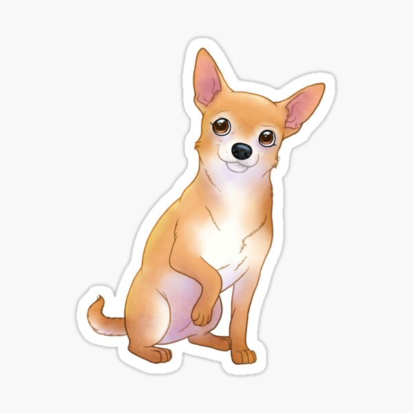 Cute Cartoon Chihuahua Sticker: Dark Gray and Light Black Design Stock  Illustration - Illustration of high, zbrush: 284085887
