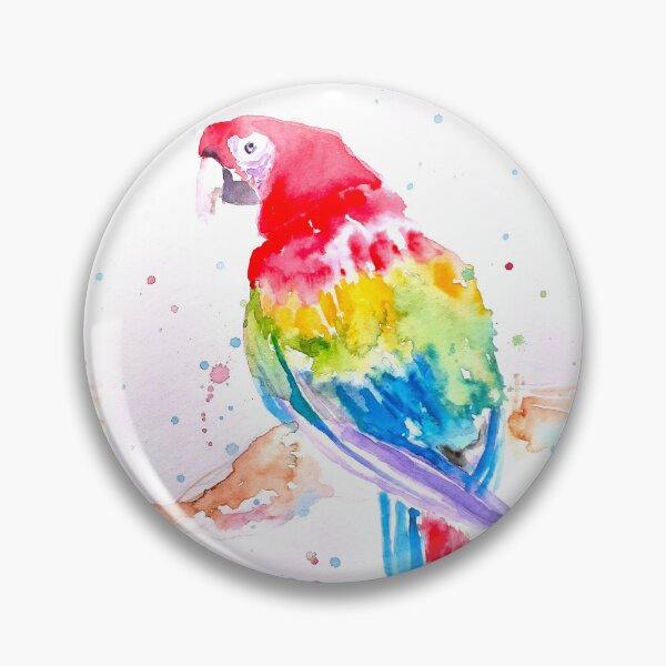 Item preview, Macaw Parrot Watercolor Painting - Rainbow Coloured Red Blue Yellow designed and sold by Sarah  Rajkotwala.