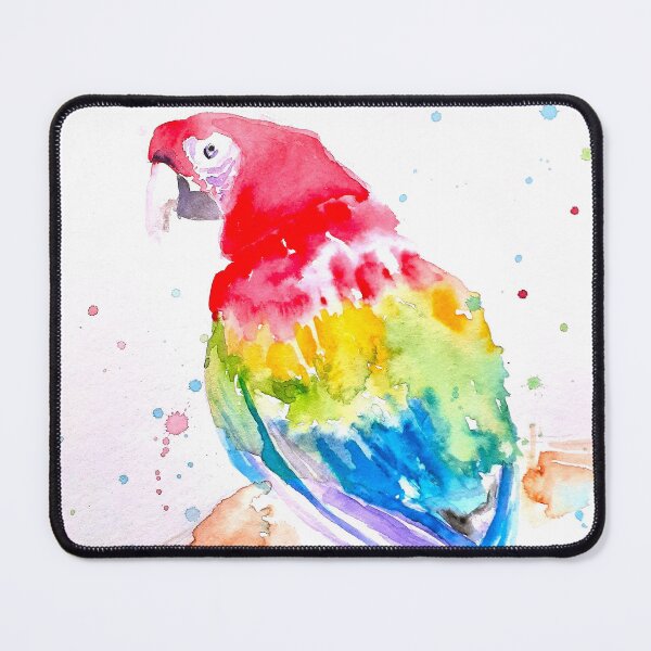 Item preview, Macaw Parrot Watercolor Painting - Rainbow Coloured Red Blue Yellow designed and sold by Sarah Rajkotwala.