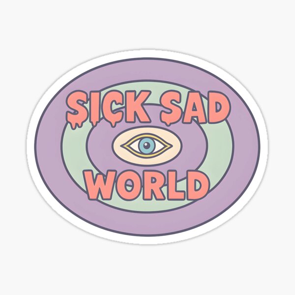 Item preview, Sick Sad World Pastel Emblem – Retro Eye Logo in Soft Colors designed and sold by MiiraAntoinette.