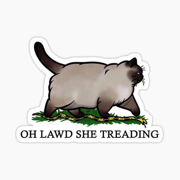 Item preview, Oh Lawd She Treading Chonky Siamese Cat designed and sold by KilkennyCat Art.