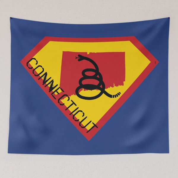 Item preview, CONNECTICUTIAN CONNECTICUTER NUTMEGGER SHIELD - Freedom Is The Superpower - Modern Gadsden Snake Flag - Dont Tread On Me SUPERHERO CONNECTICUT spellout design designed and sold by pelagio.