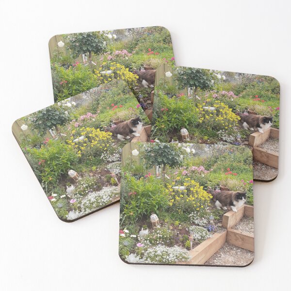 Item preview, Tuxedo Cat And Flowers Cute Flower Beautiful Garden designed and sold by Sarah  Rajkotwala.