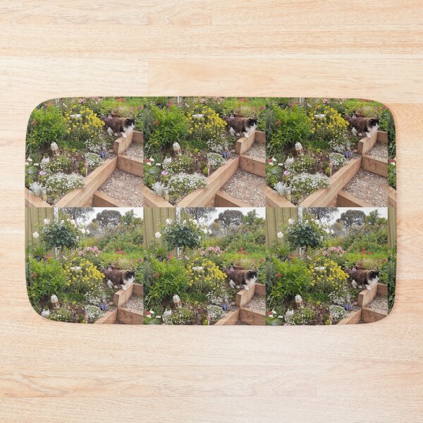 Item preview, Tuxedo Cat And Flowers Cute Flower Beautiful Garden designed and sold by Sarah  Rajkotwala.