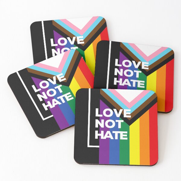 Item preview, Love Not Hate – Progress Pride Flag Edition designed and sold by Mo & Ko Design.