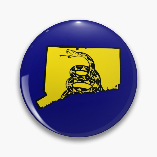 Item preview, CONNECTICUT   - Libertarian - Don't Tread On Me Gadsden Snake on CONNECTICUTIAN CONNECTICUTER NUTMEGGER Map on Blue default background, #020279 designed and sold by pelagio.