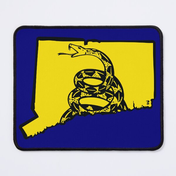 Item preview, CONNECTICUT   - Libertarian - Don't Tread On Me Gadsden Snake on CONNECTICUTIAN CONNECTICUTER NUTMEGGER Map on Blue default background, #020279 designed and sold by pelagio.
