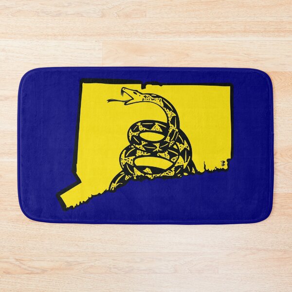 Item preview, CONNECTICUT   - Libertarian - Don't Tread On Me Gadsden Snake on CONNECTICUTIAN CONNECTICUTER NUTMEGGER Map on Blue default background, #020279 designed and sold by pelagio.