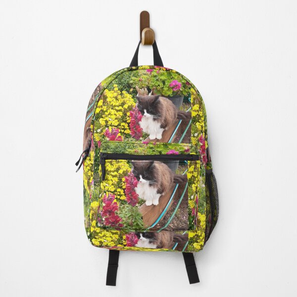 Item preview, Tuxedo Cat And Flowers Cute Grumpy Flower Beautiful Garden designed and sold by Sarah Rajkotwala.