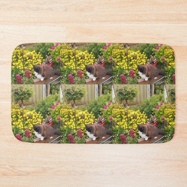 Item preview, Tuxedo Cat And Flowers Cute Flower Beautiful Garden designed and sold by Sarah  Rajkotwala.
