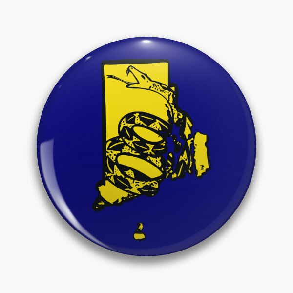 Item preview, RHODE ISLAND  - Libertarian - Don't Tread On Me Gadsden Snake on RHODE ISLANDER Map on Blue default background, #020279 designed and sold by pelagio.