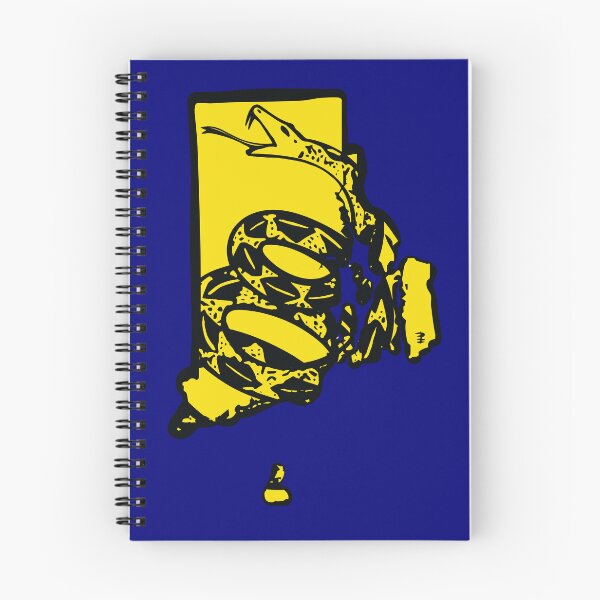 Item preview, RHODE ISLAND  - Libertarian - Don't Tread On Me Gadsden Snake on RHODE ISLANDER Map on Blue default background, #020279 designed and sold by pelagio.