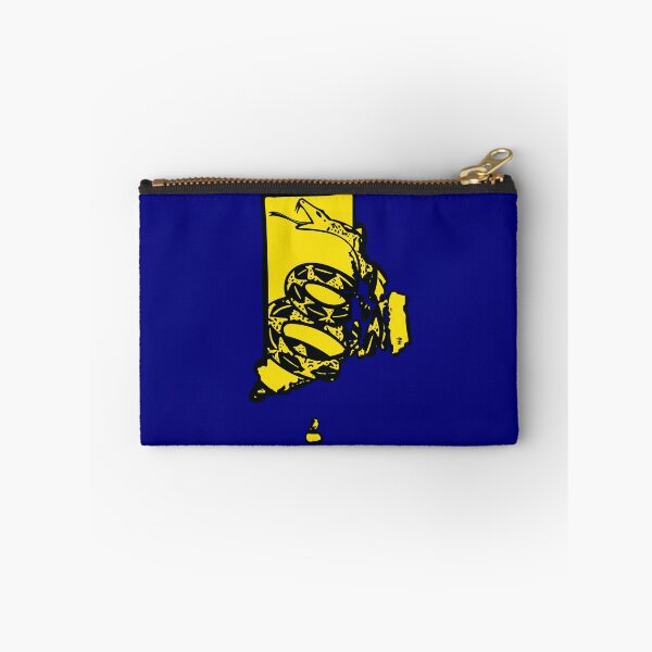 Item preview, RHODE ISLAND  - Libertarian - Don't Tread On Me Gadsden Snake on RHODE ISLANDER Map on Blue default background, #020279 designed and sold by pelagio.