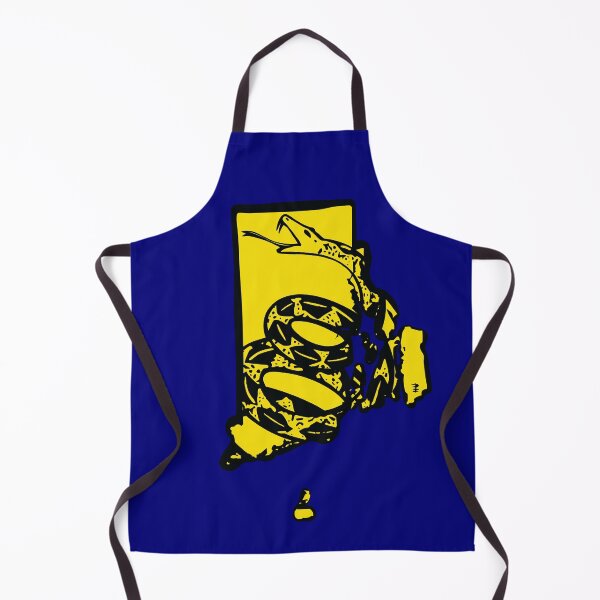 Item preview, RHODE ISLAND  - Libertarian - Don't Tread On Me Gadsden Snake on RHODE ISLANDER Map on Blue default background, #020279 designed and sold by pelagio.