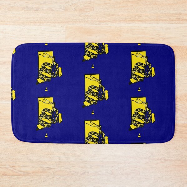 Item preview, RHODE ISLAND  - Libertarian - Don't Tread On Me Gadsden Snake on RHODE ISLANDER Map on Blue default background, #020279 designed and sold by pelagio.