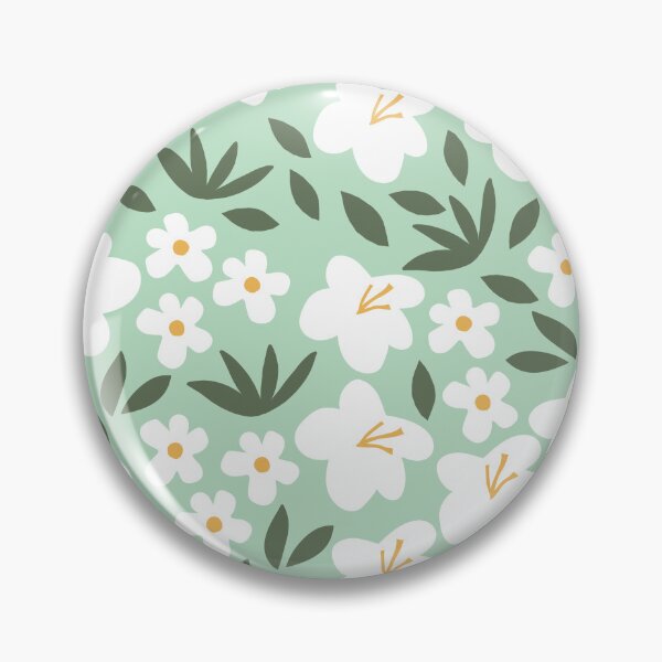 Item preview, Danish Pastel Light Green Cyan Floral Pattern designed and sold by studio-OIOO.