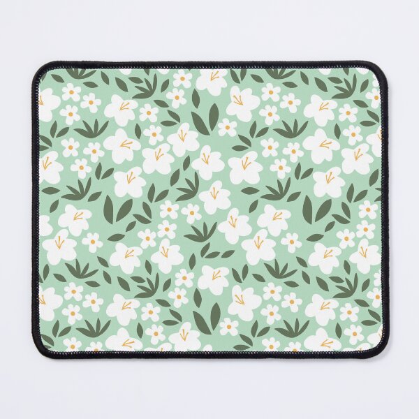 Item preview, Danish Pastel Light Green Cyan Floral Pattern designed and sold by studio-OIOO.