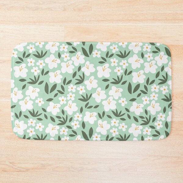 Item preview, Danish Pastel Light Green Cyan Floral Pattern designed and sold by studio-OIOO.