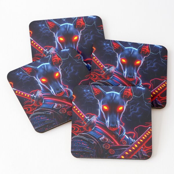 Item preview, Animal x Flaming Samurai Hound with Twin Swords in Thunderous Darkness designed and sold by gamalruginaq.