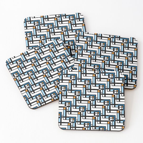 Item preview, Mid Century Modern Textile Block Blues designed and sold by RachelSpeir.
