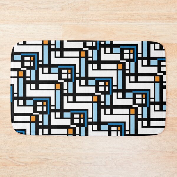 Item preview, Mid Century Modern Textile Block Blues designed and sold by RachelSpeir.