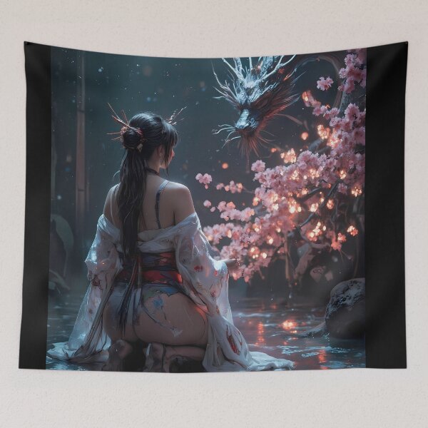 Item preview, Cherry blossom dragon designed and sold by Digital Dream Art.