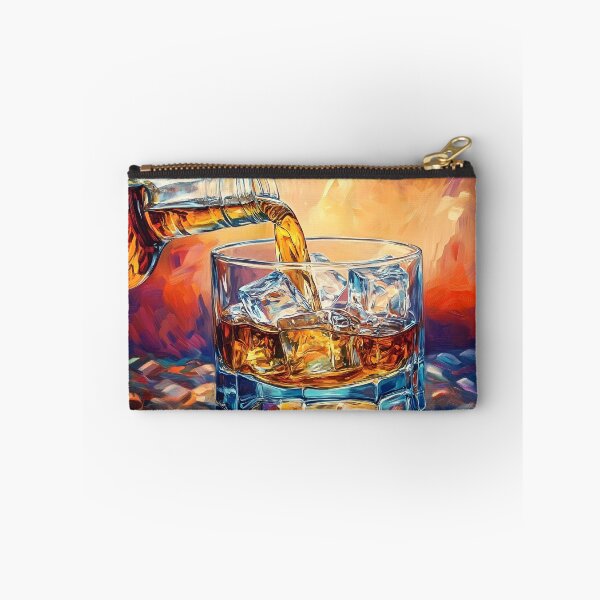Item preview, Raise the Glass - Golden Whisky Poured Over Ice in a Colorful Glow. Cheers designed and sold by OlfactoART Studio.