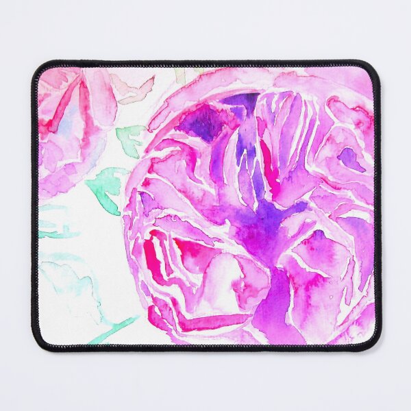 Item preview, Purple Pink Rose Watercolor Painting - Pink Vintage Cabbage Roses designed and sold by Sarah  Rajkotwala.