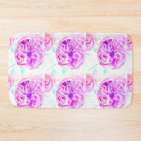 Item preview, Purple Pink Rose Watercolor Painting - Pink Vintage Cabbage Roses designed and sold by Sarah  Rajkotwala.
