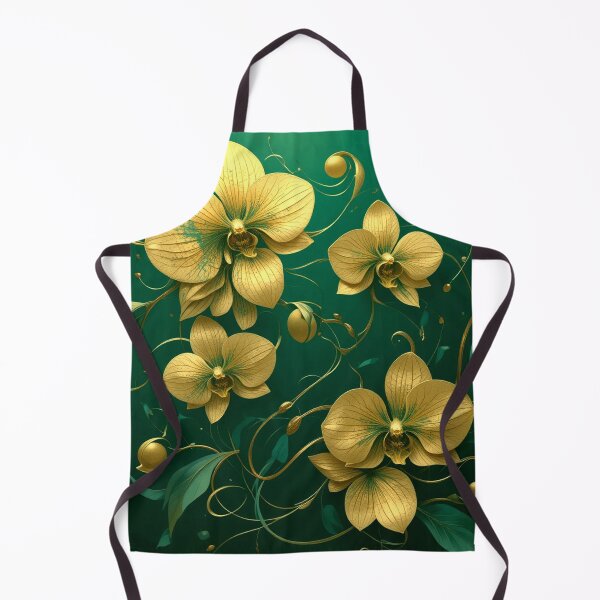 Item preview, Whiplash Orchid Elegance: Art Nouveau Gold and Emerald designed and sold by semenol.