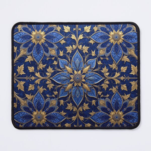 Item preview, Byzantine Blossom Mosaic: Gilded Gold and Lapis Lazuli Florals designed and sold by semenol.