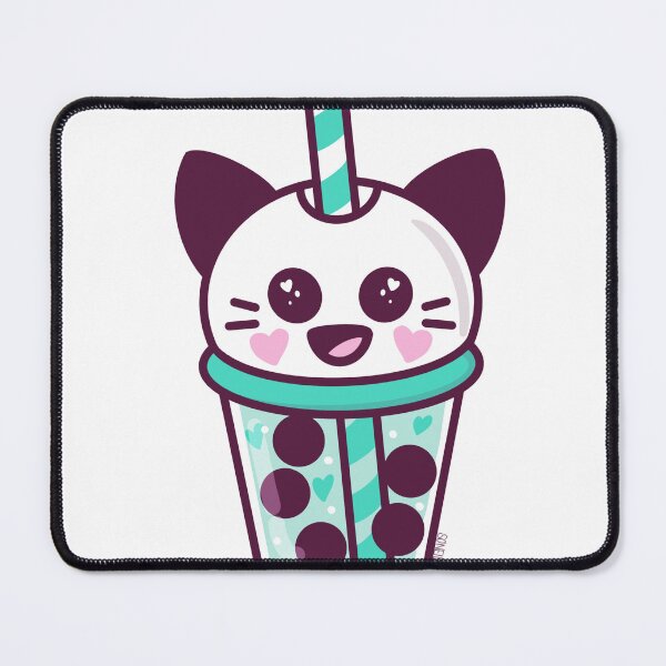 Item preview, Kitty Boba (Teal & Purple) designed and sold by SaltyPeachBliss.