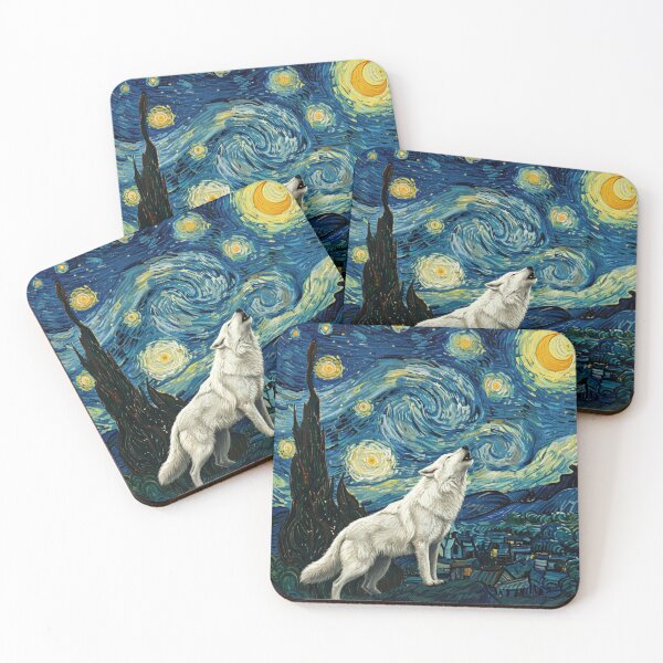Item preview, Dire Wolf Howling Moon Starry Night Van Gogh Funny designed and sold by d247.